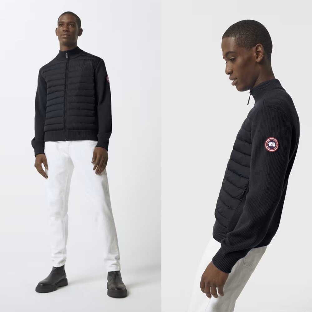 NWT Canada Goose Hybridge Knit Packable Jacket Black Down Quilted Panel Sz XS